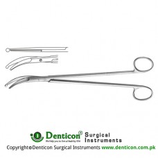 Kieback Parametrium Scissor One Toothed Cutting Edge - One Blade with Probe Tip Stainless Steel, 26 cm - 10 1/4"